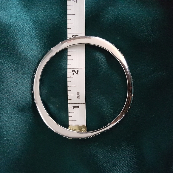 Swarovski Bangle Bracelet - Silver Tone Crystals - Picture 3 of 5